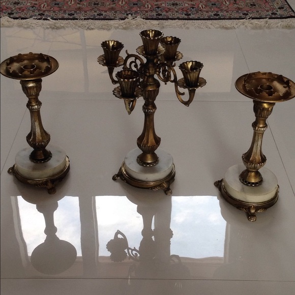 Antique Other - 3 antique candle holder set